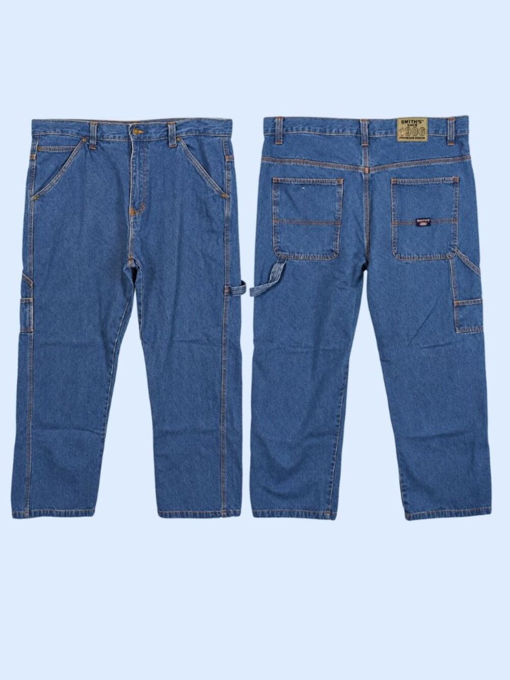 Vintage inspired Smith’s Workwear Carpenter Jeans Men’s 40x32 Blue Denim